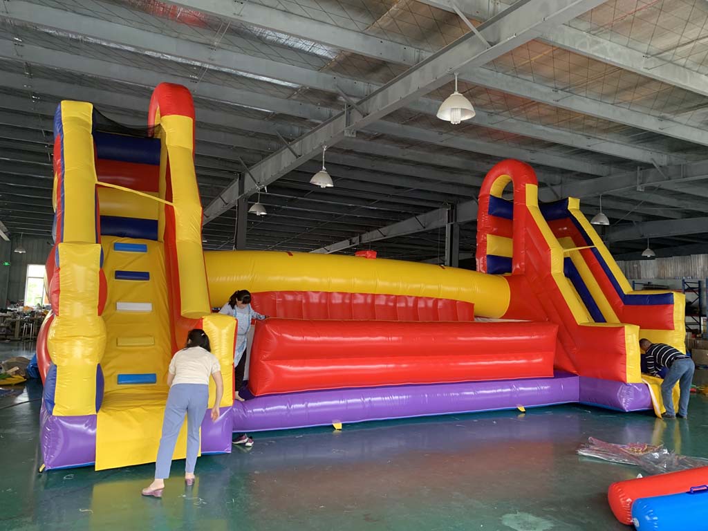 Kids Outdoor Games For Party - สนามแข่งขันเป่าลมขนาดใหญ่พร้อมสไลเดอร์ บ้านลม PVC สำหรับเด็กและผู้ใหญ่ เหมาะสำหรับงานปาร์ตี้กลางแจ้ง
