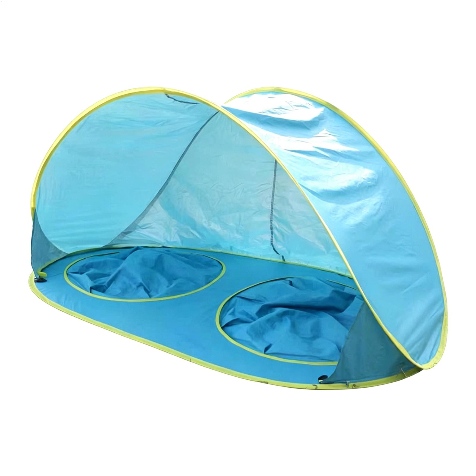 Outdoor Tent Playhouse - เต็นท์ชายหาดสำหรับเด็กพร้อมสระน้ำ ป้องกันรังสียูวี เต็นท์ชายหาดแบบป๊อปอัพสำหรับเด็ก บังแดดสำหรับกิจกรรมกลางแจ้ง ตั้งแคมป์ ว่ายน้ำในฤดูร้อน