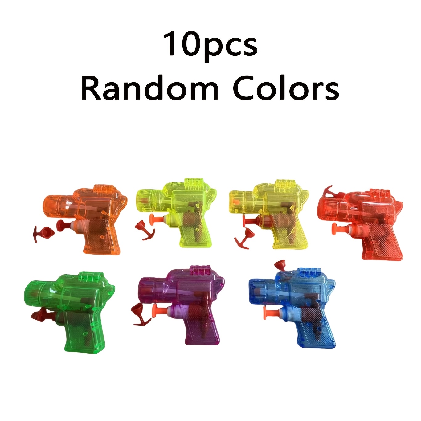 Kids Outdoor Games For Party - ปืนฉีดน้ำขนาดเล็กแบบโปร่งใส 10 ชิ้น สีสุ่ม ของเล่นน้ำสำหรับฤดูร้อนกลางแจ้ง เกมชายหาดและสระว่ายน้ำ