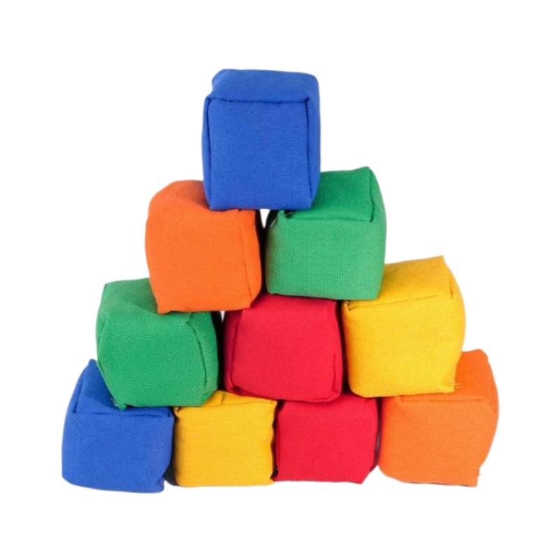 Kids Outdoor Bean Bag - ถุงถั่วผ้าขนาดเล็กหลากสีแบบพกพา น้ำหนักเบา เกมโยนถุงทราย ของเล่นแบบอินเทอร์แอคทีฟสำหรับเด็ก ครอบครัว กีฬากลางแจ้ง
