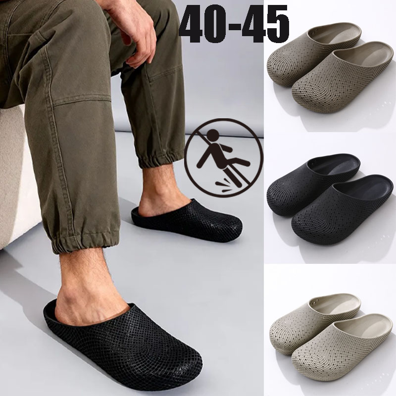 Kids Outdoor Shoes - รองเท้าแตะผู้ชายแบบสวมใส่สบายสำหรับฤดูร้อน ระบายอากาศได้ดี กันลื่น เหมาะสำหรับใส่ทำงานหรือทำกิจกรรมกลางแจ้ง มีรูระบายอากาศ