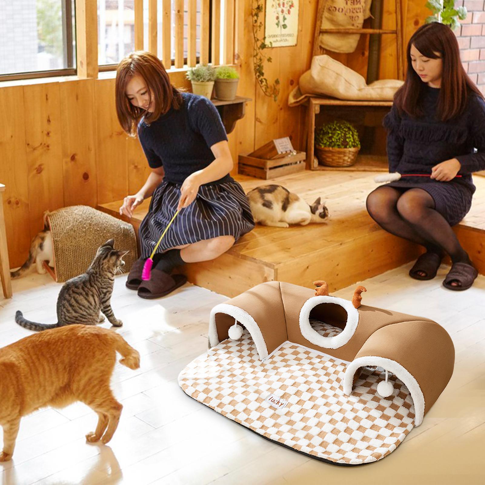 Outdoor Tent Playhouse - เต็นท์บ้านสัตว์เลี้ยงอุ่นๆ ของเล่นแมว ท่อเล่นแมว ท่อเล่นสำหรับสุนัข สัตว์เลี้ยงในบ้านและนอกบ้าน เกมส์เล่นติดผนัง
