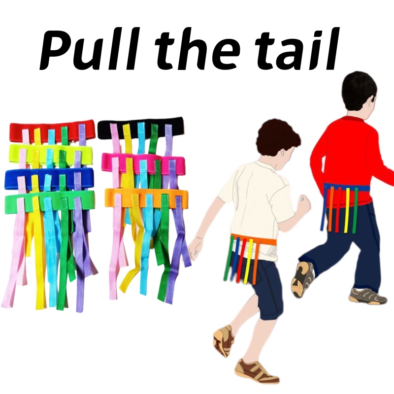 Kids Outdoor Games For Party - ของเล่นสายรัดรูปหางน่ารักสำหรับเกมไล่จับแบบอินเทอร์แอคทีฟ เหมาะสำหรับกิจกรรมกีฬากลางแจ้ง กิจกรรมสร้างทีม กิจกรรมครอบครัว ของขวัญสำหรับงานปาร์ตี้เด็ก