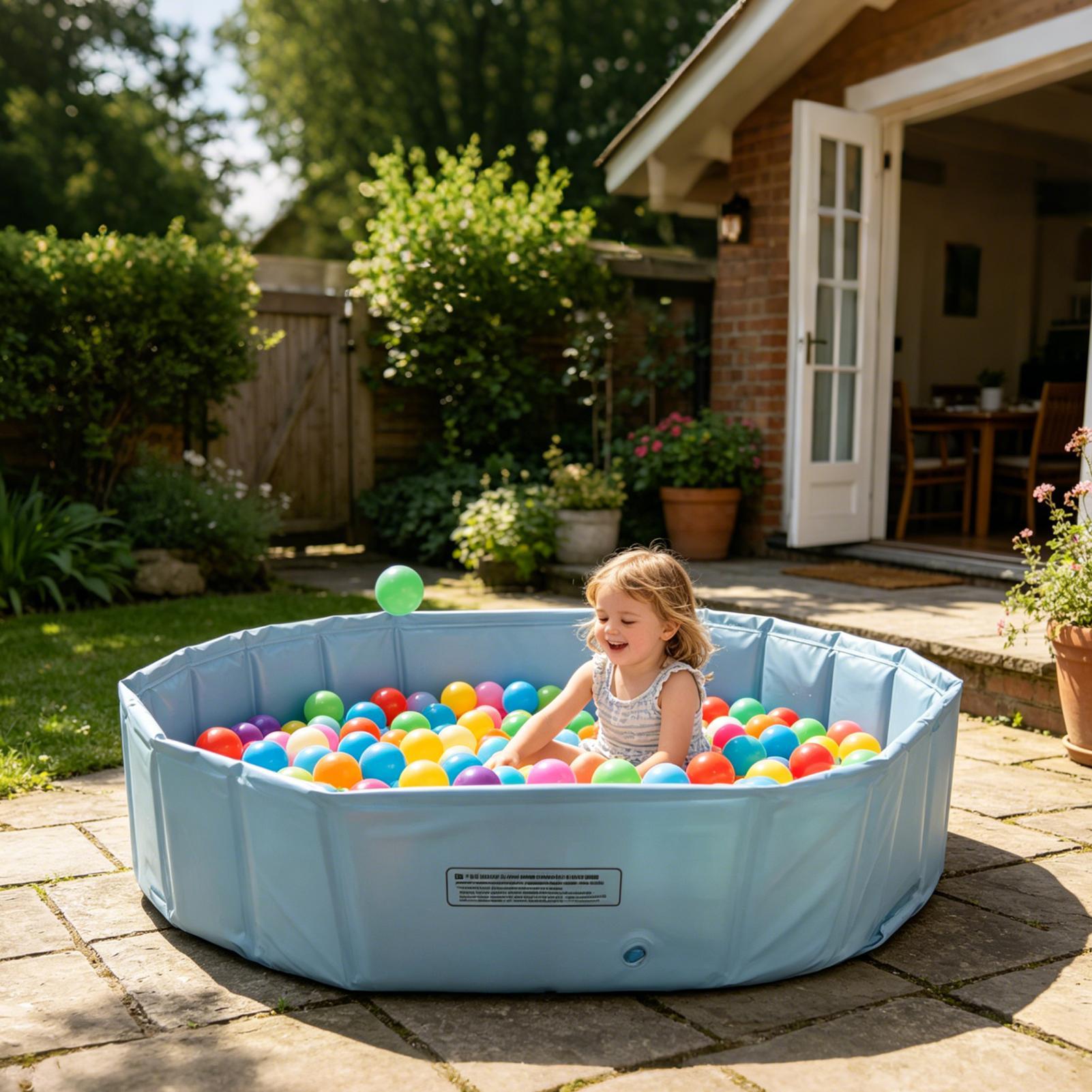 Kids Outdoor Games For Party - สระว่ายน้ำพับได้สำหรับสัตว์เลี้ยงกลางแจ้ง สระเล่นน้ำแบบพกพาสำหรับเด็ก แมว และสุนัข อ่างอาบน้ำ พื้นที่เล่นแบบพกพาสำหรับบ้านหรืองานปาร์ตี้