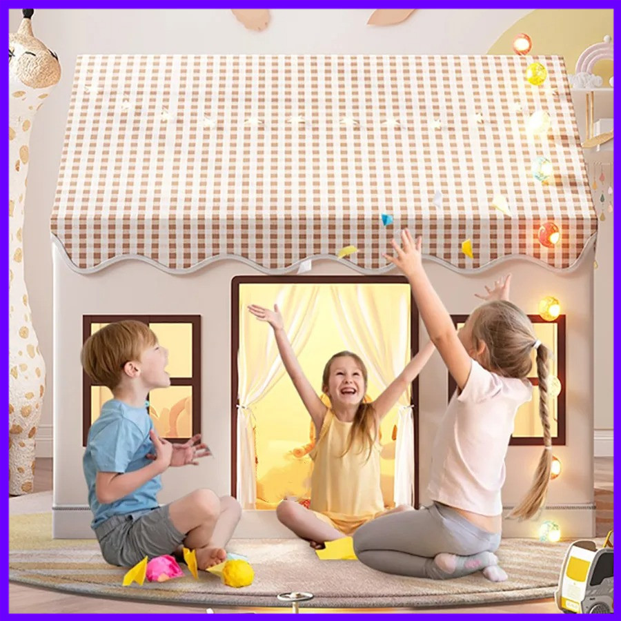 Outdoor Tent Playhouse - เต็นท์เด็กพับได้ ของเล่นเต็นท์ปราสาทสำหรับเด็ก ของเล่นบ้านเด็กเล่น เต็นท์เล่นในร่มและกลางแจ้ง ของขวัญสำหรับเด็กหญิง เด็กชาย