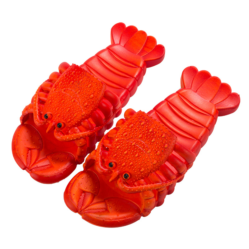 Kids Outdoor Shoes - รองเท้าแตะรูปกุ้งการ์ตูนสุดน่ารัก พื้นนุ่ม PVC กันลื่น ใส่สบาย เหมาะสำหรับชายหาด