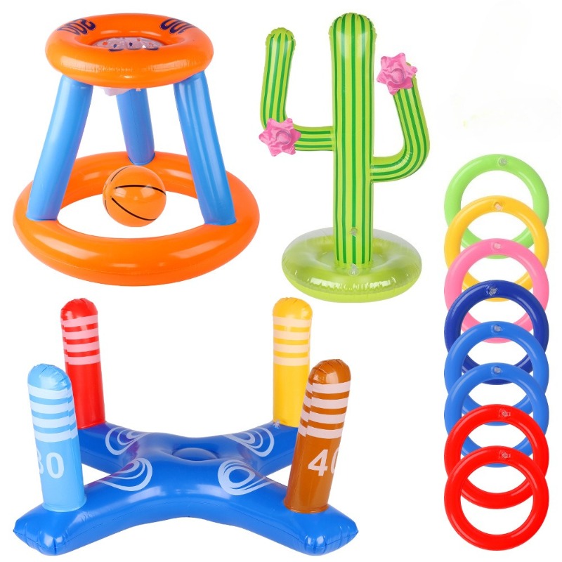 Kids Outdoor Games For Party - Inflatable Cactus Ring Toss Game -