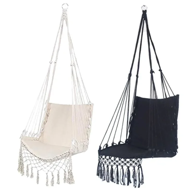 Kids Outdoor Hammock Swing - เปลญวนสำหรับใช้ในร่มและกลางแจ้ง เก้าอี้เปลญวนแบบแขวนเชือก ปลอดภัย เหมาะสำหรับสวน พักผ่อน เล่นสนุก