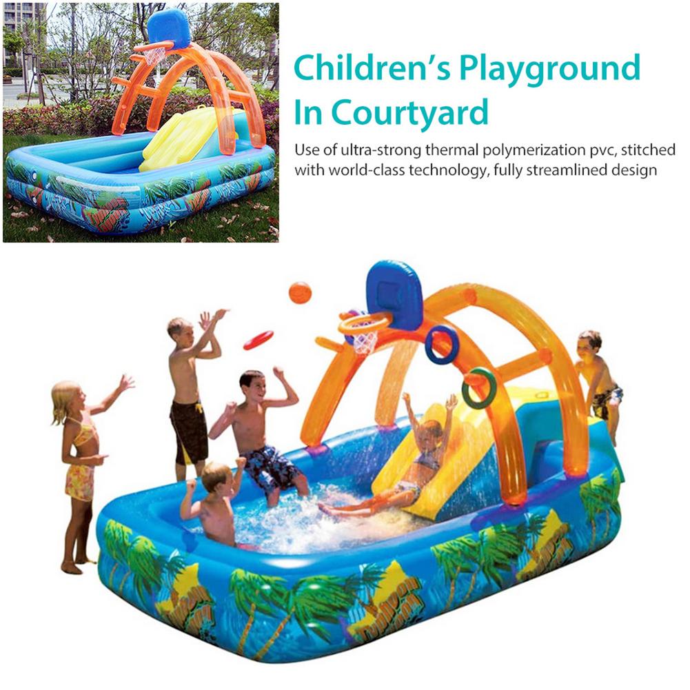 Kids Outdoor Slide Set - ใหม่สไลด์น้ําเด็กสนุกสนามหญ้าน้ําสไลด์ Iatables สระว่ายน้ําแหวนโยนเกมสําหรับเด็กฤดูร้อนสไลด์ชุด Backyard ของเล่นกลางแจ้ง