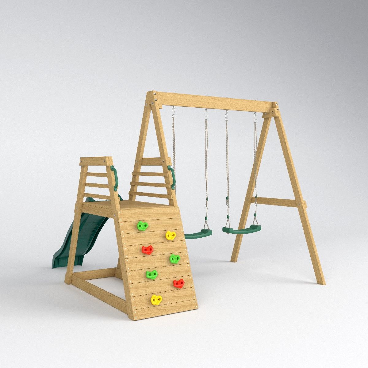 Kids Outdoor Slide Set - 2026 ชุดสนามเด็กเล่นเป่าลมพร้อมสไลเดอร์และชิงช้าสำหรับเด็ก สนามเด็กเล่นกลางแจ้งในสวนหลังบ้าน ชุดชิงช้าไม้สำหรับเด็ก