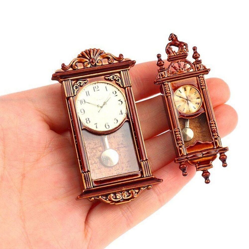 Kids Outdoor Cubby House - 1Pc 1:12 Dollhouse Miniature Wall นาฬิกา