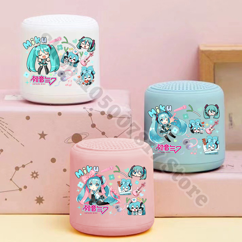 Kids Outdoor Voices - ลำโพงบลูทูธขนาดเล็ก ลายการ์ตูน Hatsune Miku สำหรับเด็ก เหมาะสำหรับกิจกรรมกลางแจ้ง