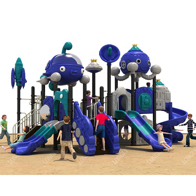 Kids Outdoor Monkey Bars - อุปกรณ์สนามเด็กเล่นพลาสติกกลางแจ้งขนาด 114 มม. พร้อมราวลิง