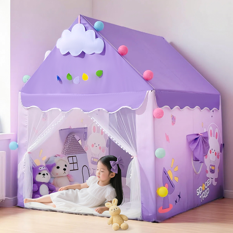 Outdoor Tent Playhouse - เต็นท์เกมพับได้สำหรับเด็ก เต็นท์เกมพกพาสำหรับเล่นในร่ม/กลางแจ้ง พร้อมหน้าต่าง ฐานลับ ของตกแต่งงานวันเกิด เหมาะสำหรับเป็นของขวัญ