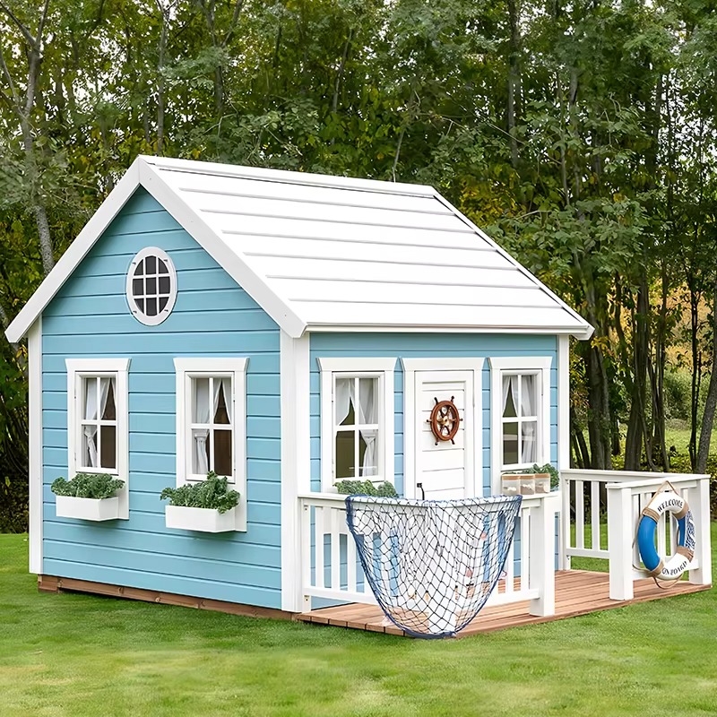Kids Outdoor Cubby House - บ้านไม้สำหรับเด็กเล่นกลางแจ้งในสวน