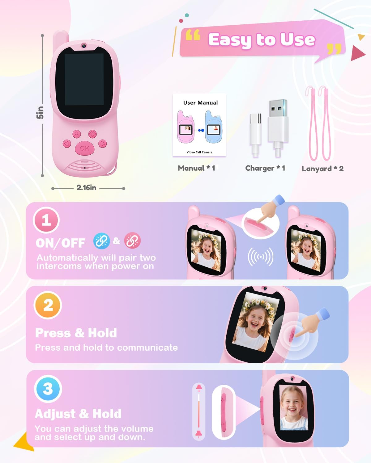 วิทยุสื่อสารแบบ 2 ชิ้น พร้อมจอ - Kids Outdoor Voices บทวิจารณ์และราคา