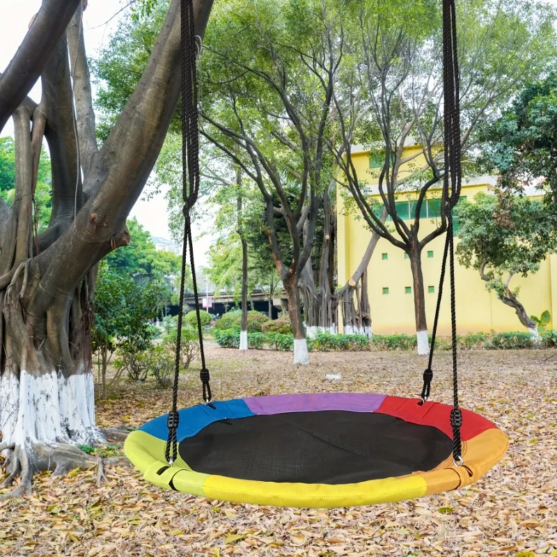 เปลญวนเด็กแบบวงกลมผ้าใบอ๊อกซ์ฟ - Kids Outdoor Hammock Swing บทวิจารณ์และราคา