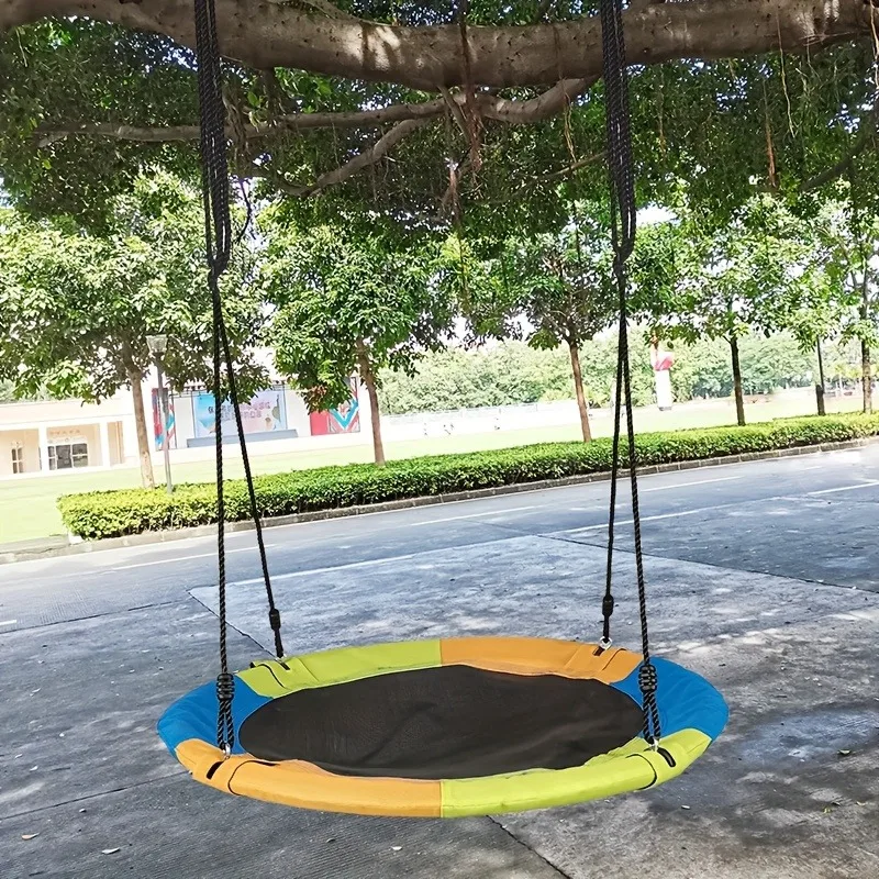 เปลญวนเด็กแบบวงกลมผ้าใบอ๊อกซ์ฟ - Kids Outdoor Hammock Swing บทวิจารณ์และราคา