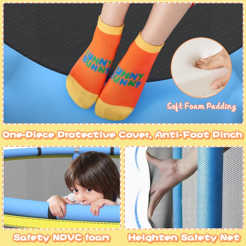 แทรมโพลีนเด็กเล็ก 5 ฟุต 8-in-1 - Kids Outdoor Hammock Swing บทวิจารณ์และราคา