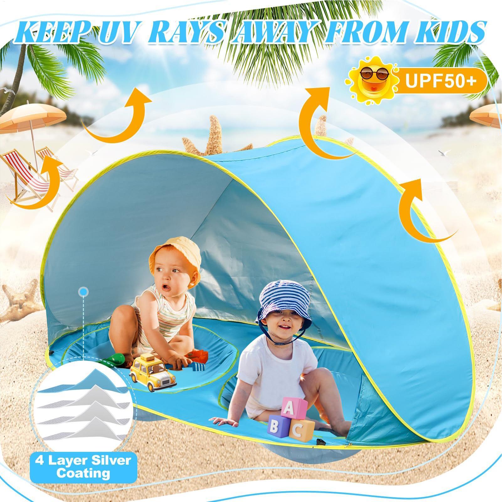 เต็นท์ชายหาดสำหรับเด็กพร้อมสระ - Outdoor Tent Playhouse บทวิจารณ์และราคา