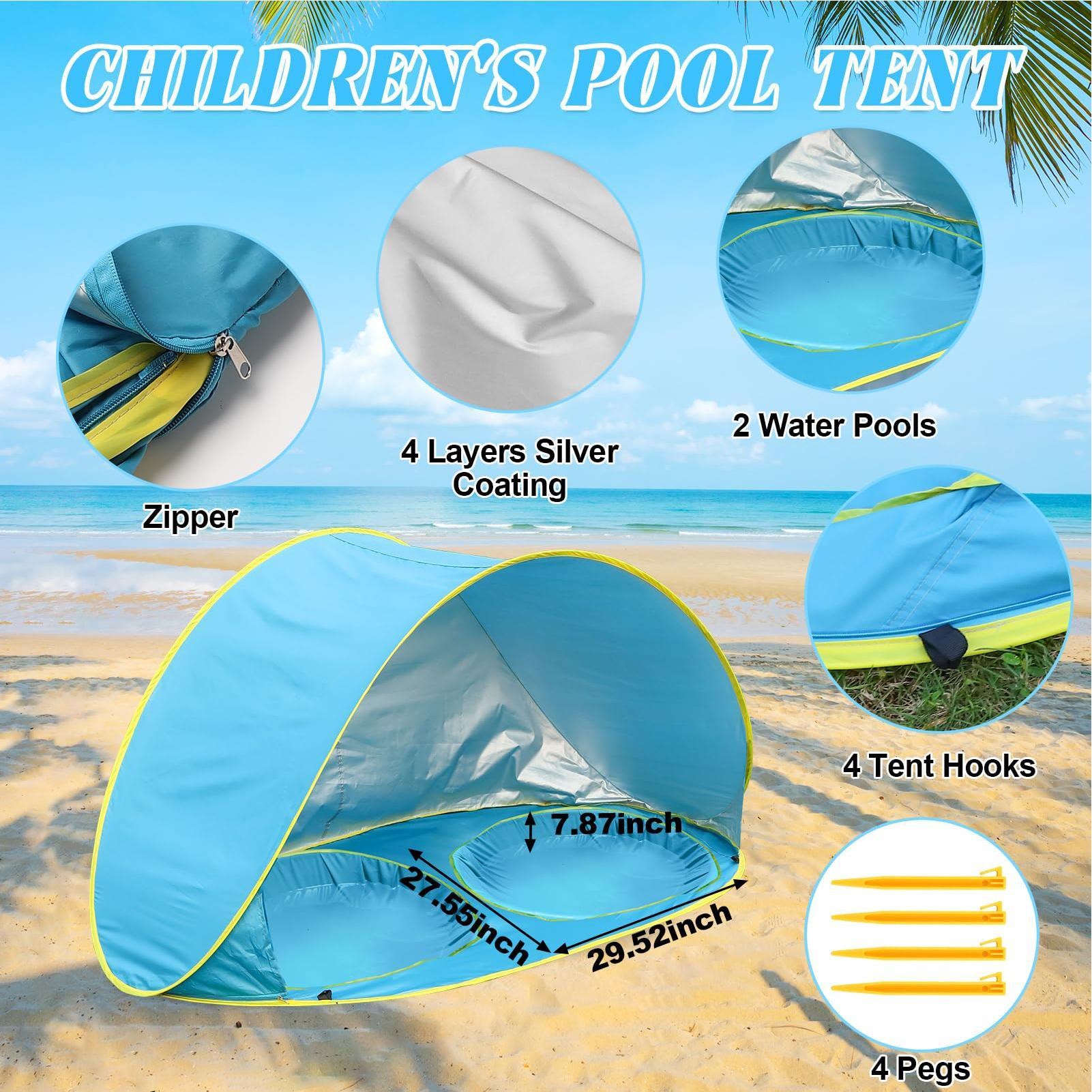 เต็นท์ชายหาดสำหรับเด็กพร้อมสระ - Outdoor Tent Playhouse บทวิจารณ์และราคา