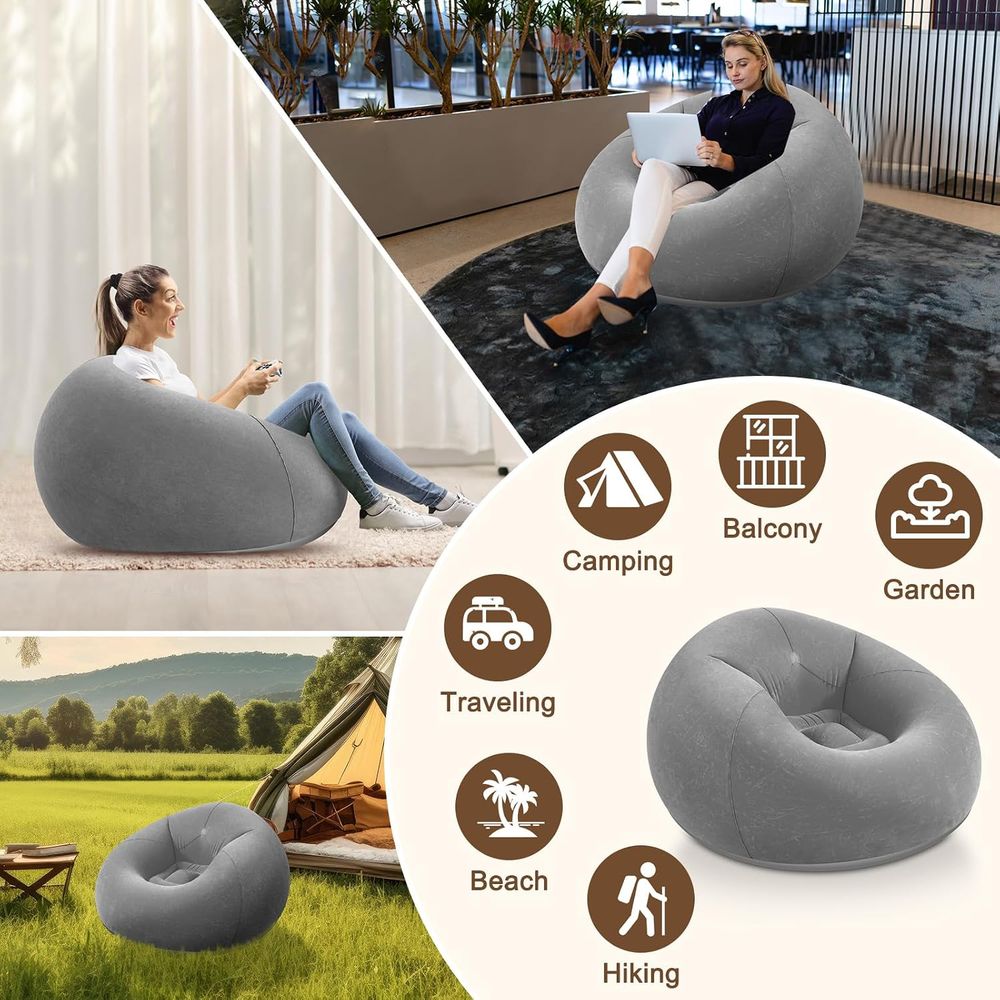 เก้าอี้บีนแบ็กเป่าลมสีเทา, โซฟ - Kids Outdoor Bean Bag บทวิจารณ์และราคา
