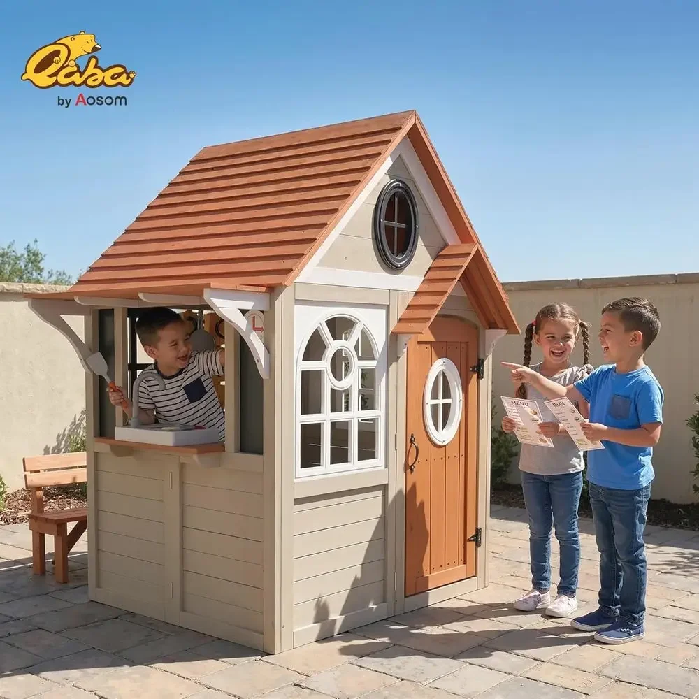 บ้านเด็กเล่นกลางแจ้ง Qaba, บ้า - Qaba Kids Outdoor Playhouse บทวิจารณ์และราคา