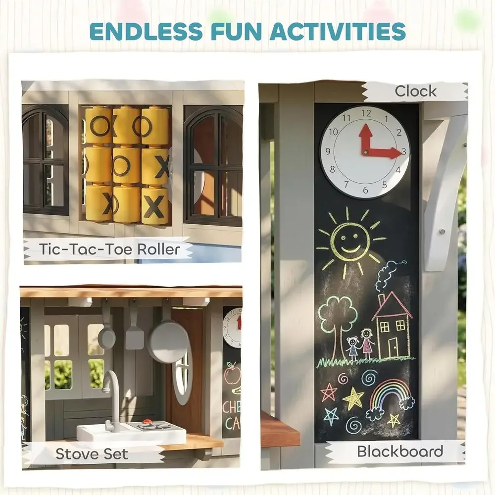 บ้านเด็กเล่นกลางแจ้ง Qaba, บ้า - Qaba Kids Outdoor Playhouse บทวิจารณ์และราคา