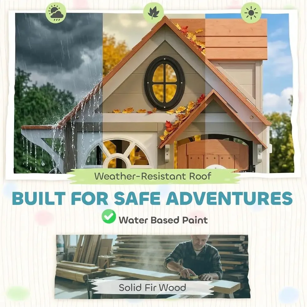 บ้านเด็กเล่นกลางแจ้ง Qaba, บ้า - Qaba Kids Outdoor Playhouse บทวิจารณ์และราคา