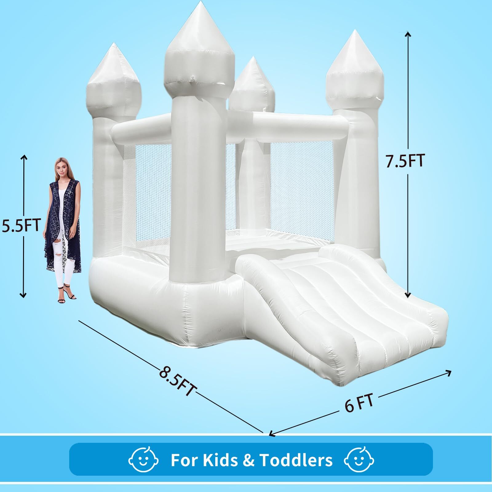 Iatable บ้านเป่าลมเป่าลมสีขาว3 - Kids Outdoor Easter Gifts บทวิจารณ์และราคา