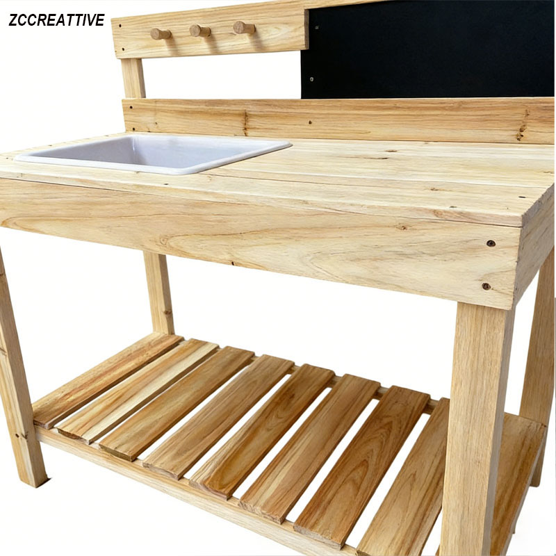 ZCCREATTIVE โต๊ะปลูกต้นไม้ไม้ส - Kids Outdoor Mud Kitchen บทวิจารณ์และราคา