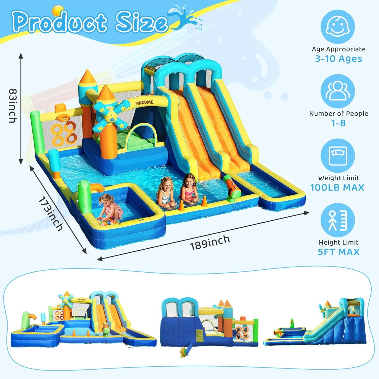 บ้านลมเป่าลม 10-in-1 พร้อมสไลเ - Kids Outdoor Climbing บทวิจารณ์และราคา