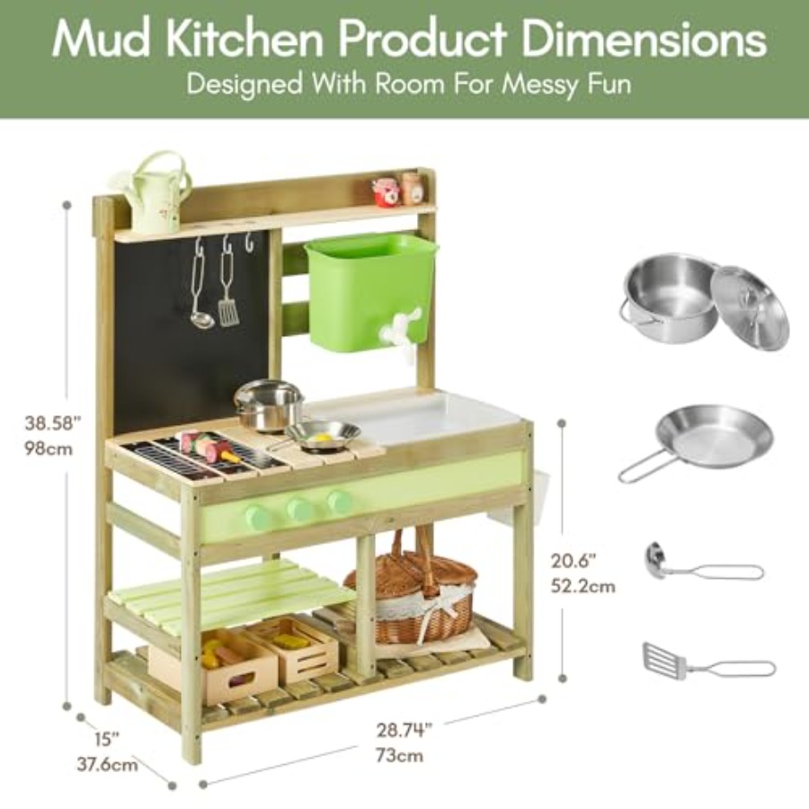 ชุดครัวโคลนกลางแจ้งสำหรับเด็ก: - Kids Outdoor Mud Kitchen บทวิจารณ์และราคา