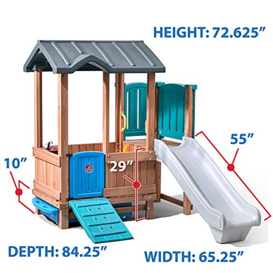 บ้านเด็กเล่นและสไลเดอร์ในป่า,  - Kids Outdoor Slide Set บทวิจารณ์และราคา