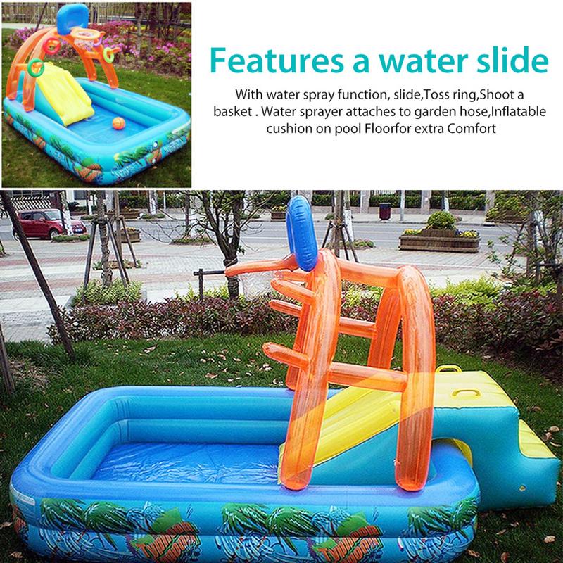 ใหม่สไลด์น้ําเด็กสนุกสนามหญ้าน - Kids Outdoor Slide Set บทวิจารณ์และราคา