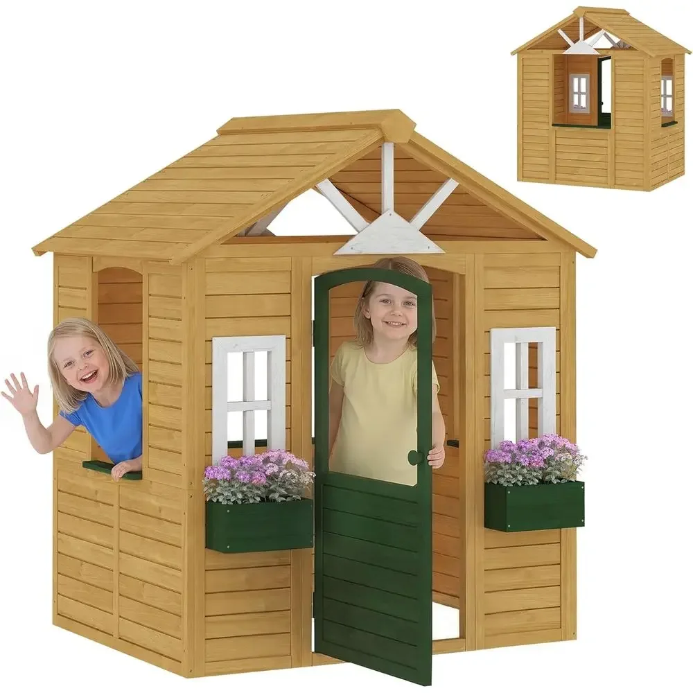 บ้านเด็กเล่นกลางแจ้ง Qaba, บ้า - Qaba Kids Outdoor Playhouse บทวิจารณ์และราคา