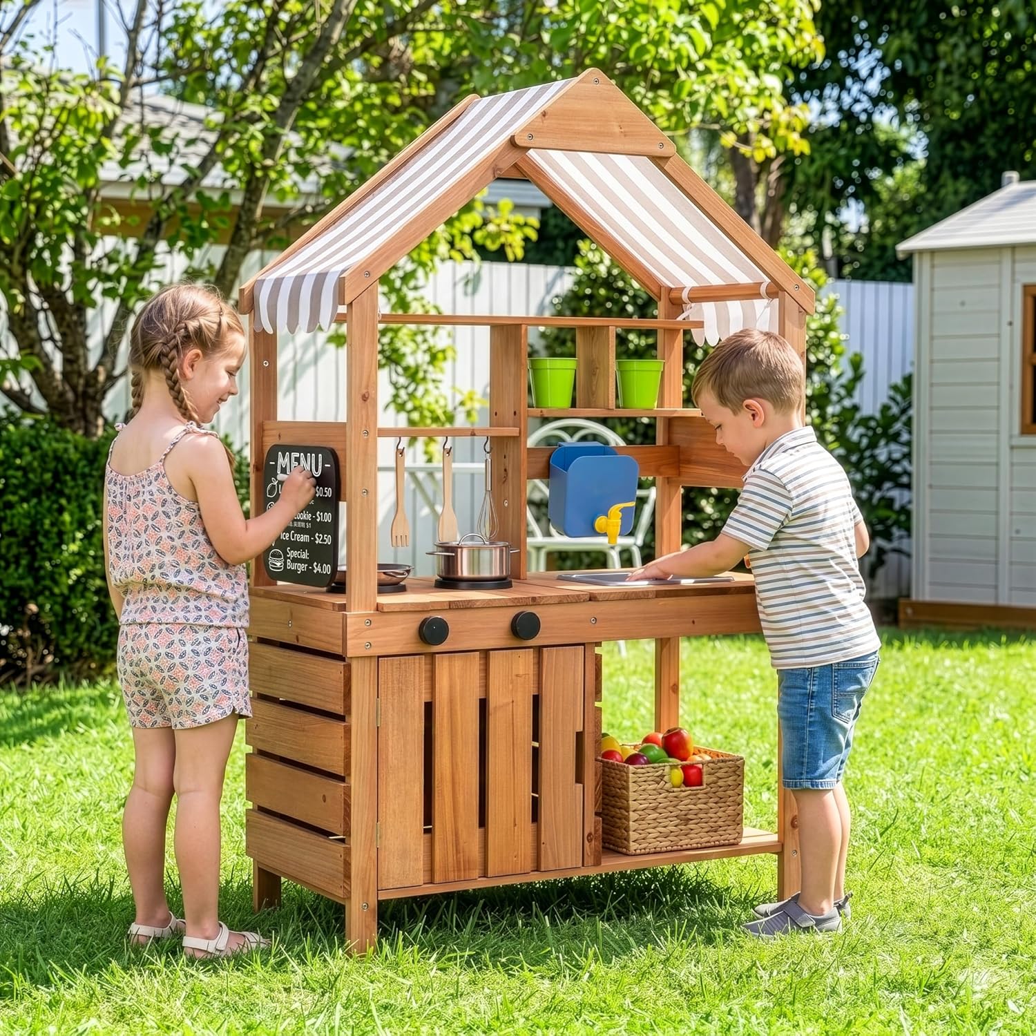 # ชุดครัวโคลนกลางแจ้งพร้อมหลัง - Kids Outdoor Mud Kitchen บทวิจารณ์และราคา