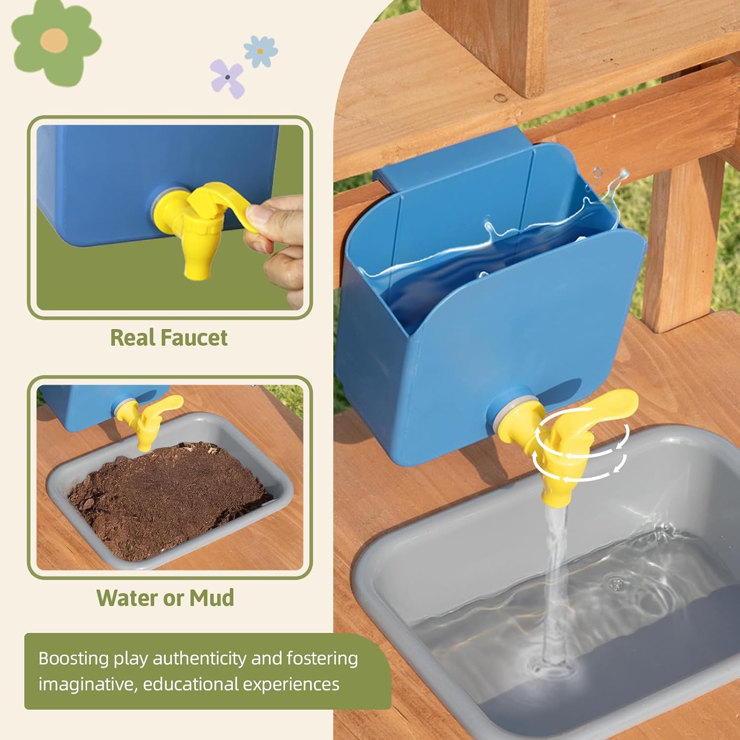 # ชุดครัวโคลนกลางแจ้งพร้อมหลัง - Kids Outdoor Mud Kitchen บทวิจารณ์และราคา