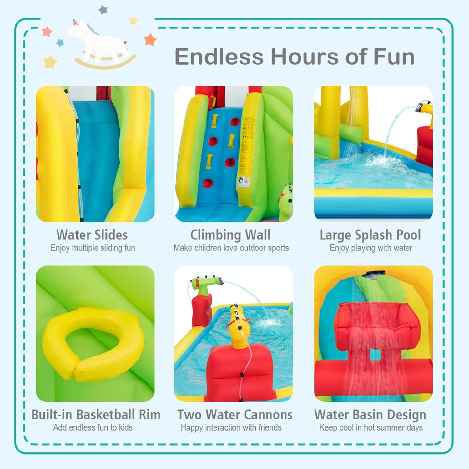 เมกะสวนน้ำเป่าลมสำหรับเด็ก - ส - Kids Outdoor Climbing บทวิจารณ์และราคา