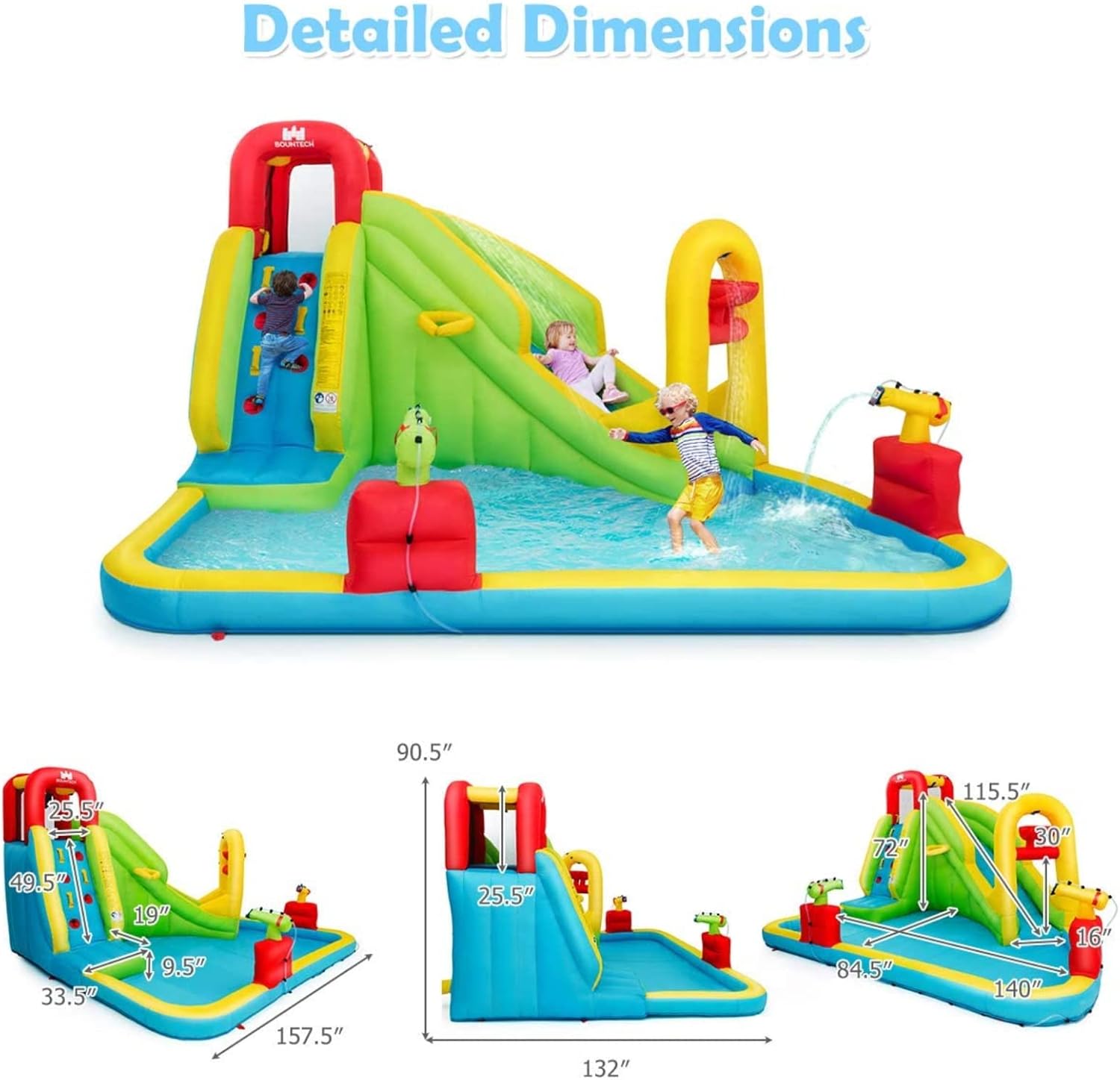 เมกะสวนน้ำเป่าลมสำหรับเด็ก - ส - Kids Outdoor Climbing บทวิจารณ์และราคา