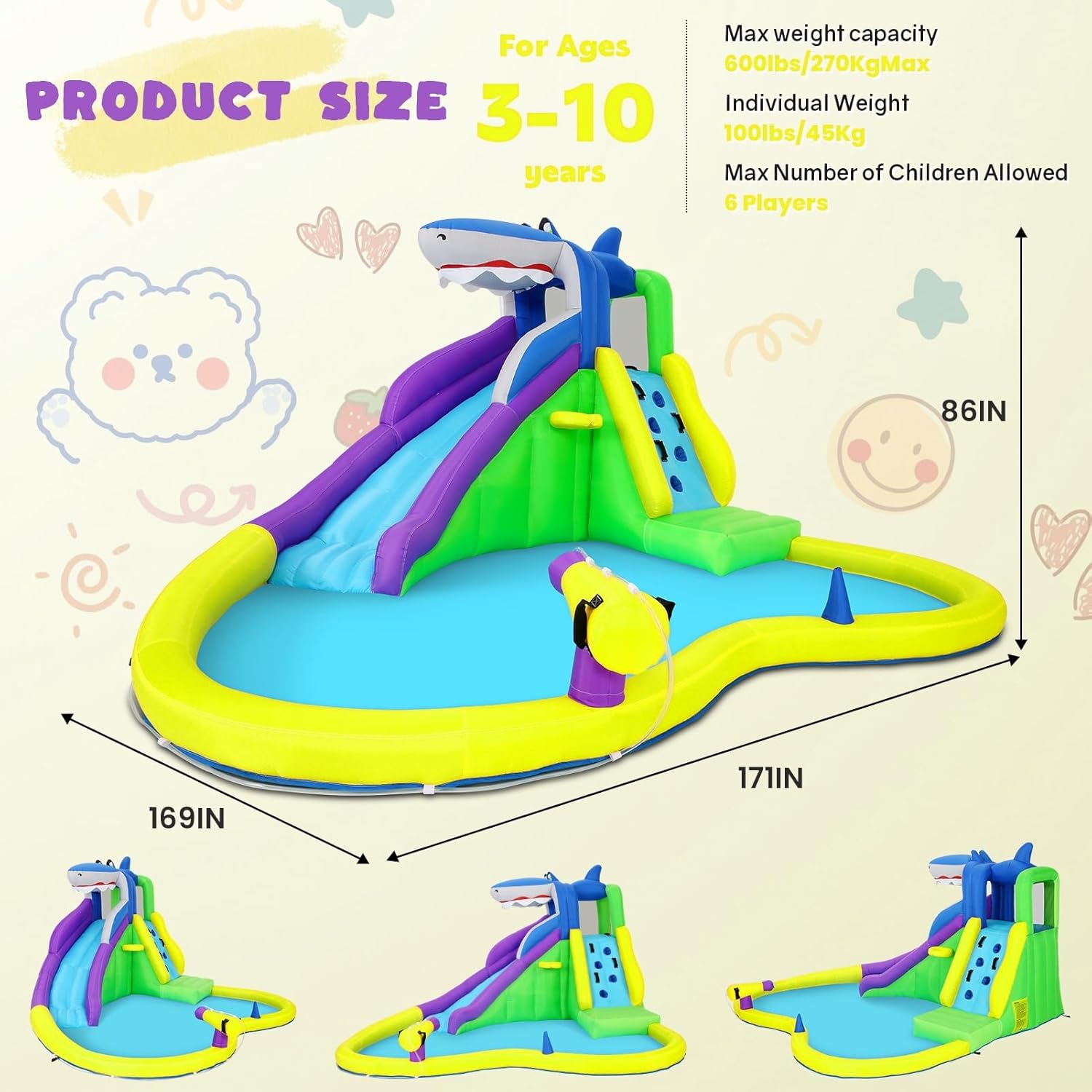 บ้านลมเป่าลมขนาด 13x14 ฟุต พร้ - Kids Outdoor Climbing บทวิจารณ์และราคา