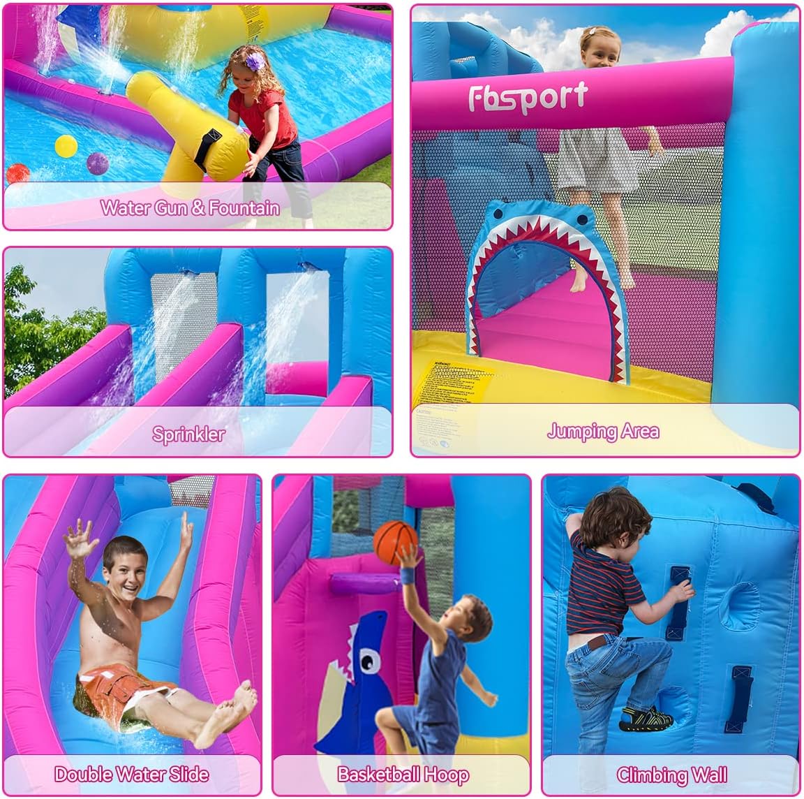 บ้านลมเป่าลมรูปสไลเดอร์น้ำคู่ส - Kids Outdoor Climbing บทวิจารณ์และราคา